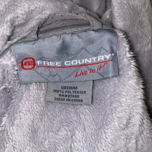 Free Country M soft fleece jacket silver grey - Picture 3 of 6